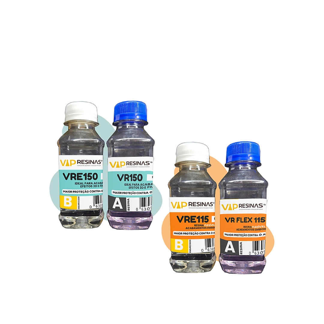Kit Resinas Para Doming + Endurecedor Vr150 300g Vip Resinas