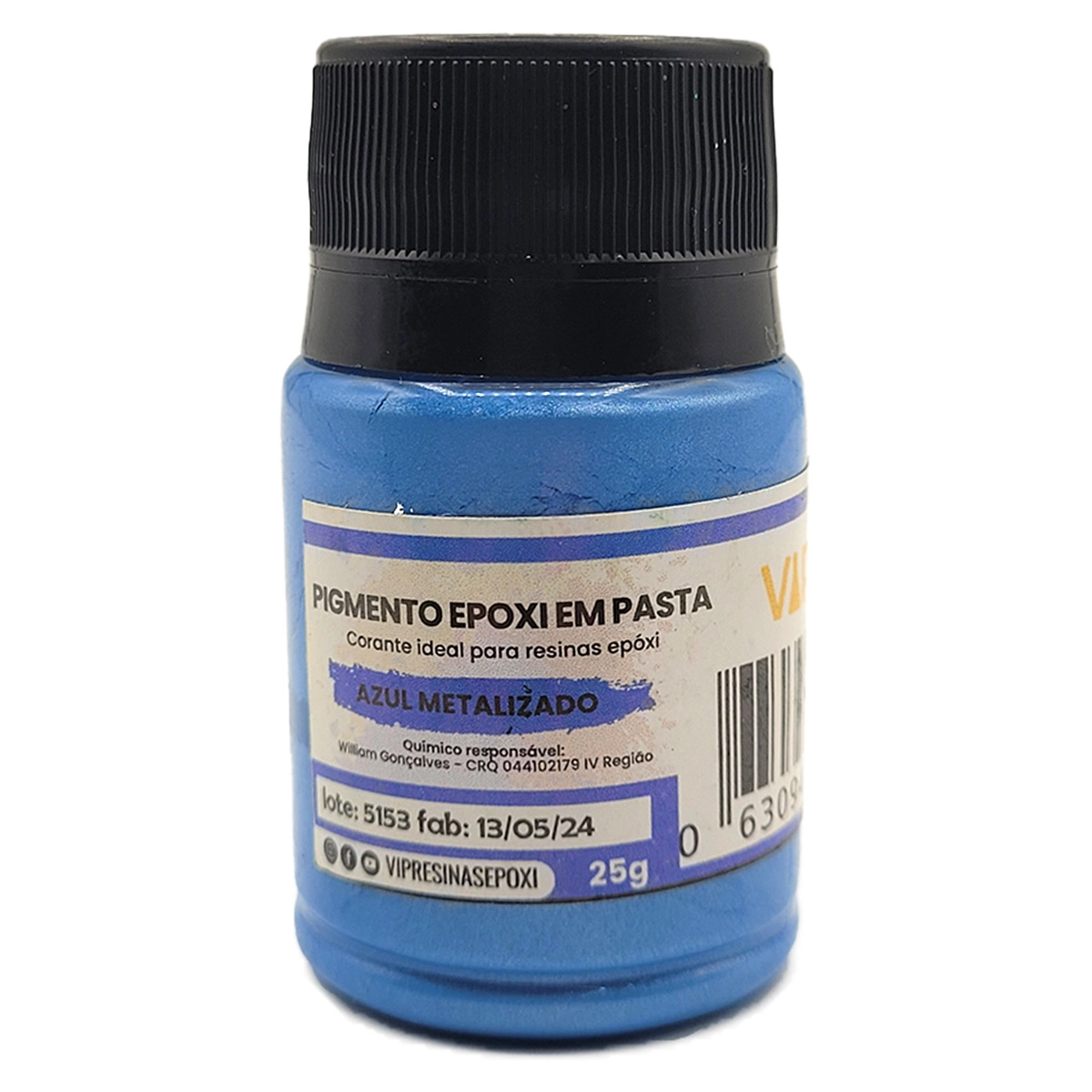 Kit 8 Pigmento Epóxi Pasta Metalizadas Coloridas Resina 25g