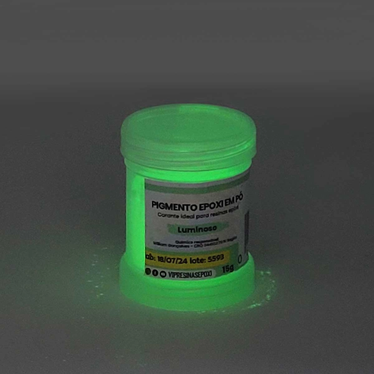 Pigmento Epóxi Em P/Resina Pó Luminoso Verde Vip Resinas