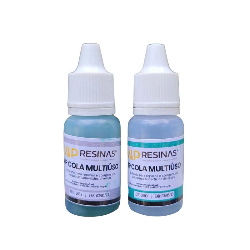 Cola Adesivo Epóxi Rápido 5 minutos 20g kit Vip Resinas