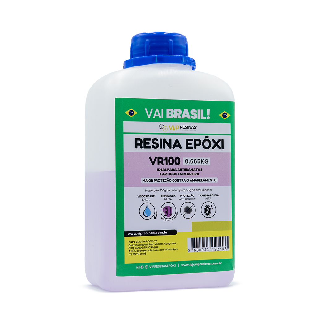 Resina Epóxi + Endurecedor UV VR100 1,000kg Baixa Espessura + Album Copa VIP