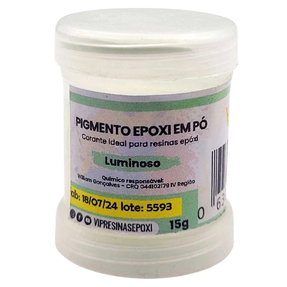 Pigmento Epóxi Em P/Resina Pó Luminoso Verde Vip Resinas
