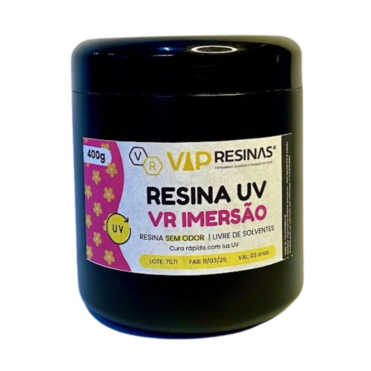 RESINA DE CURA UV PARA FLORES - VR IMERSÃO | VIP RESINAS - 400 G