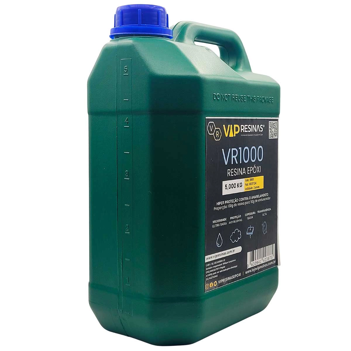 Resina Epóxi + Endurecedor Uv Vr1000 7,5kg Baixa Espessura