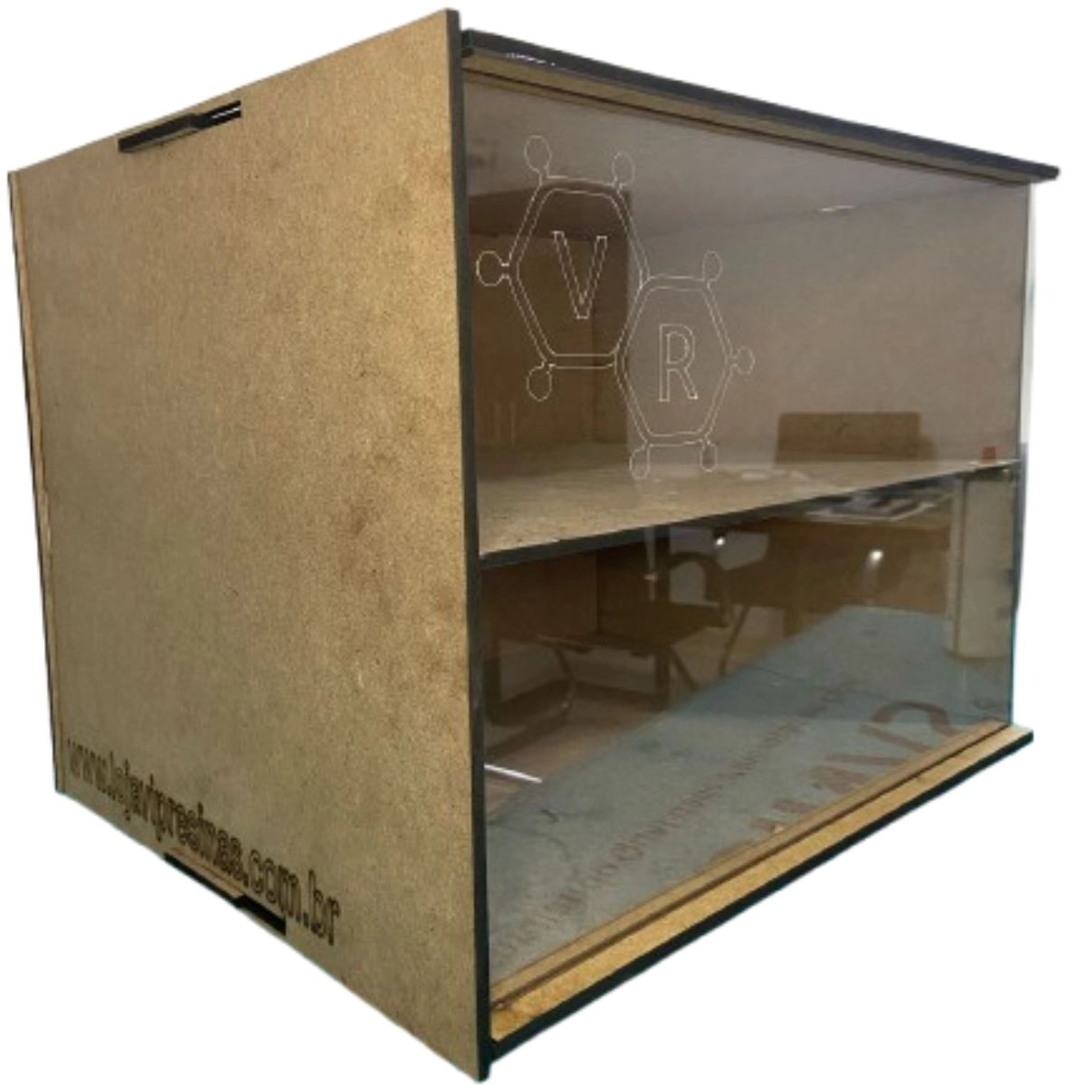 ESTUFA DUPLA PORTA DE ACRÍLICO DESMONTÁVEL PARA RESINA EPOXI (VIP RESINAS) - COMPLETA