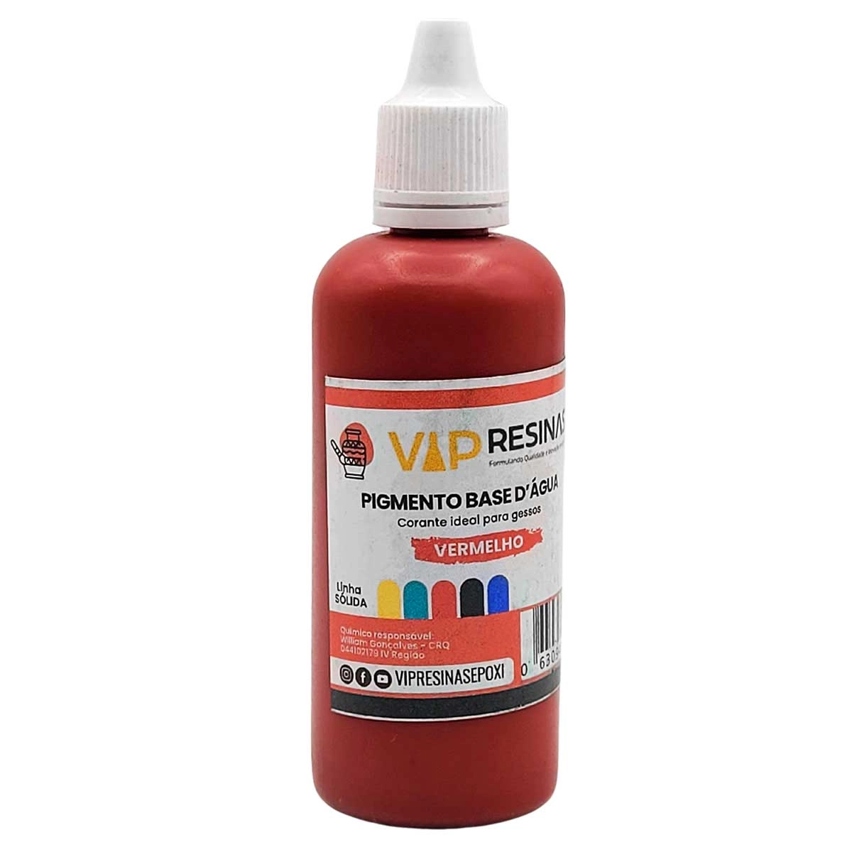 Kit 6 Cores Corante Líquido Resina Gesso 50g Pigmento Epóxi