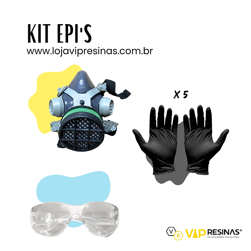 Kit Conjunto Completo EPI'S Para Resinagem Vip Resinas