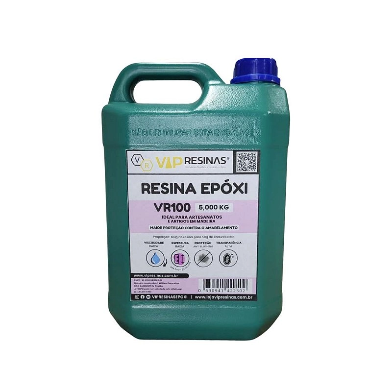Resina Epóxi + Endurecedor UV VR100 7,5kg Baixa Espessura