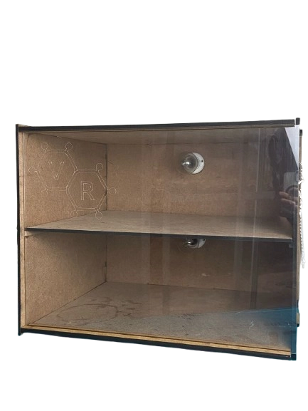 ESTUFA DUPLA PORTA DE ACRÍLICO DESMONTÁVEL PARA RESINA EPOXI (VIP RESINAS) - COMPLETA