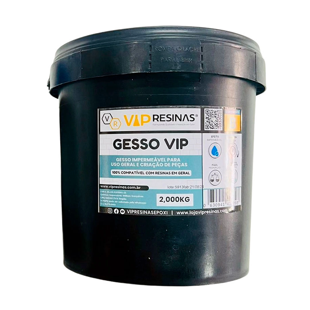 Gesso Impermeável Compativel C/Resina Epóxi 3kg Vip Resinas