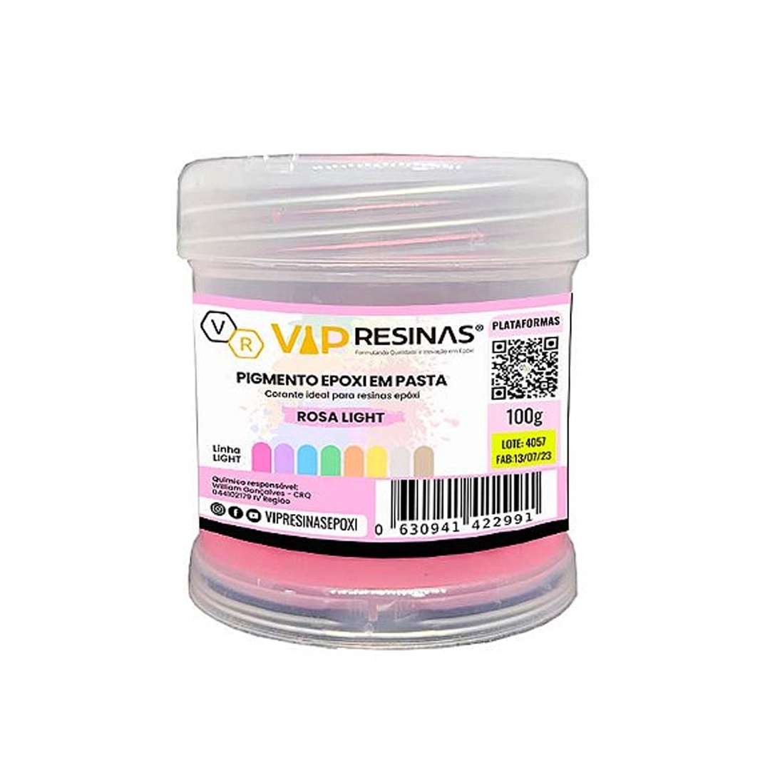 Pigmento Epóxi P/Resina Em Pasta 100g Cores Light Vipresinas