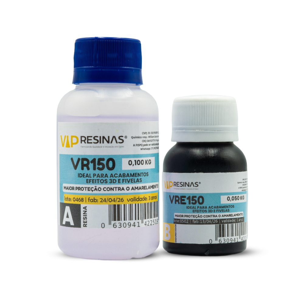 Kit Resinas Para Doming + Endurecedor Vr150 300g Vip Resinas Kit Resinas Para Doming + Endurecedor Vr150 300g Vip Resinas