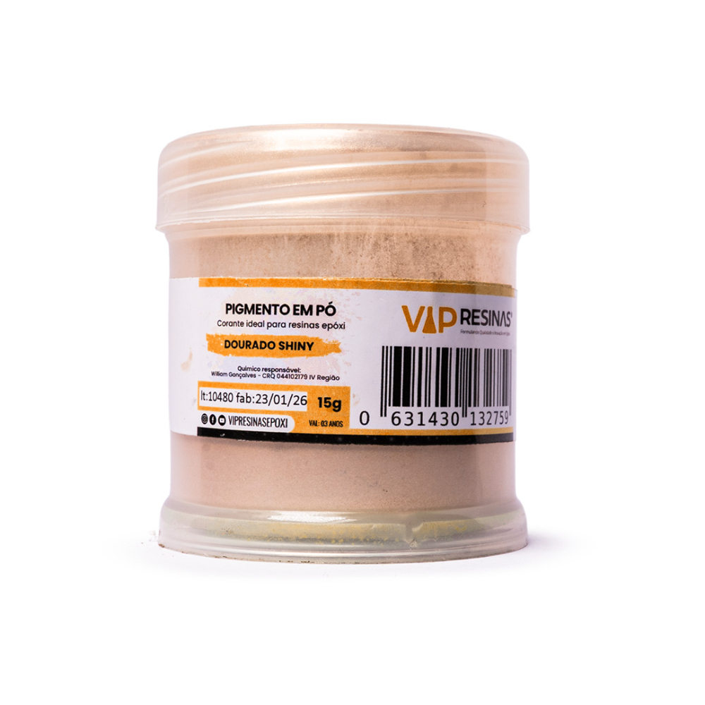Pigmento Epóxi P/Resina Em Pó 15g Cores Shiny Vip Resinas