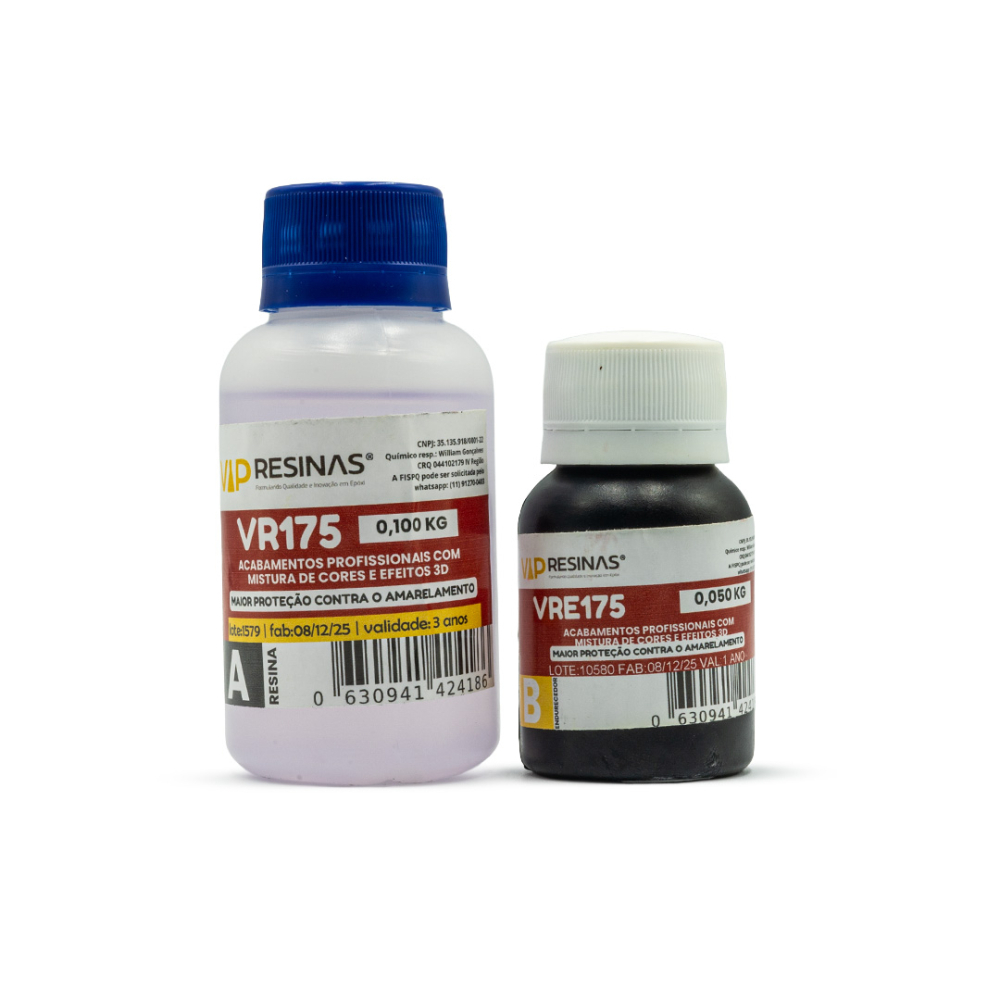 Resina Alta Viscosidade+ Endurecedor Uv VR175 150g VipResina Resina Alta Viscosidade+ Endurecedor Uv VR175 150g VipResina