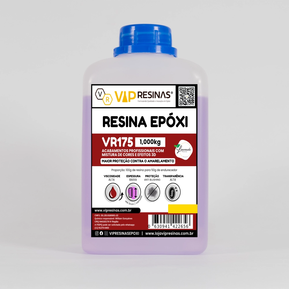 Resina Alta Viscosidade Endurecedor Uv VR175 1,5kg VipResina