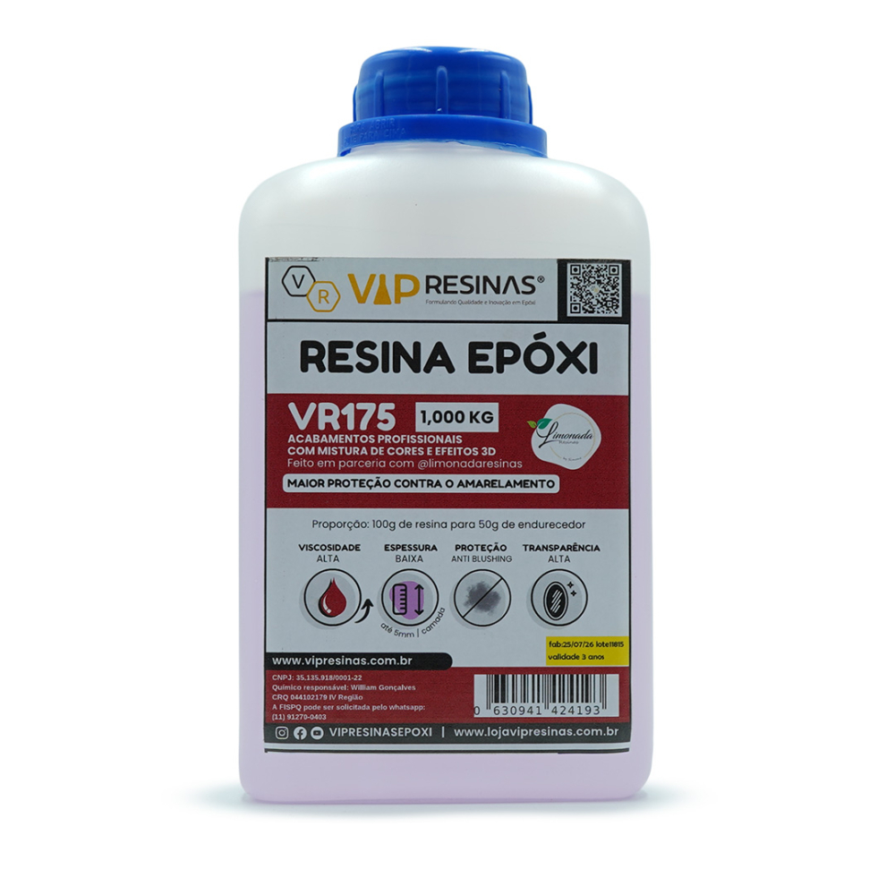 Resina Alta Viscosidade Endurecedor Uv VR175 1,5kg VipResina
