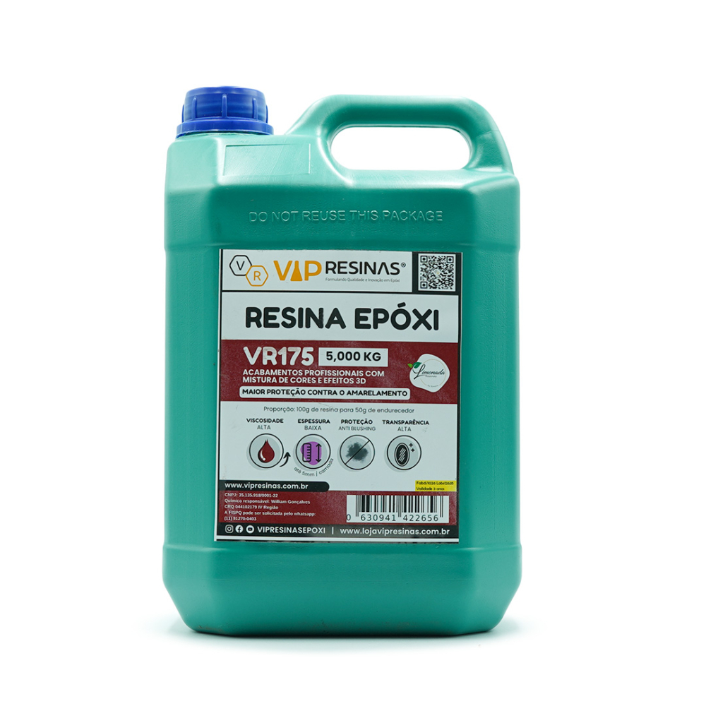 Resina Alta Viscosidade Endurecedor UV VR175 7,5kg VipResina