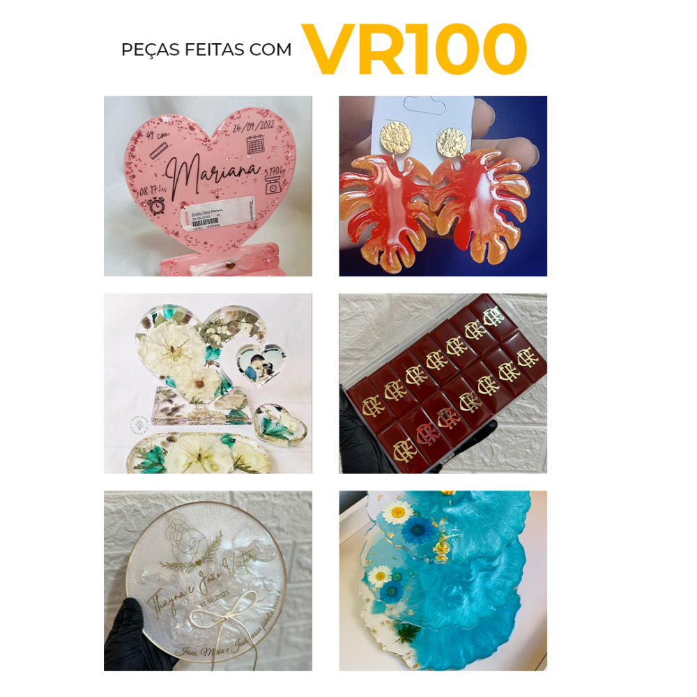 Resina Epóxi + Endurecedor UV VR100 1,5kg Baixa Espessura Resina Epóxi + Endurecedor UV VR100 1,5kg Baixa Espessura