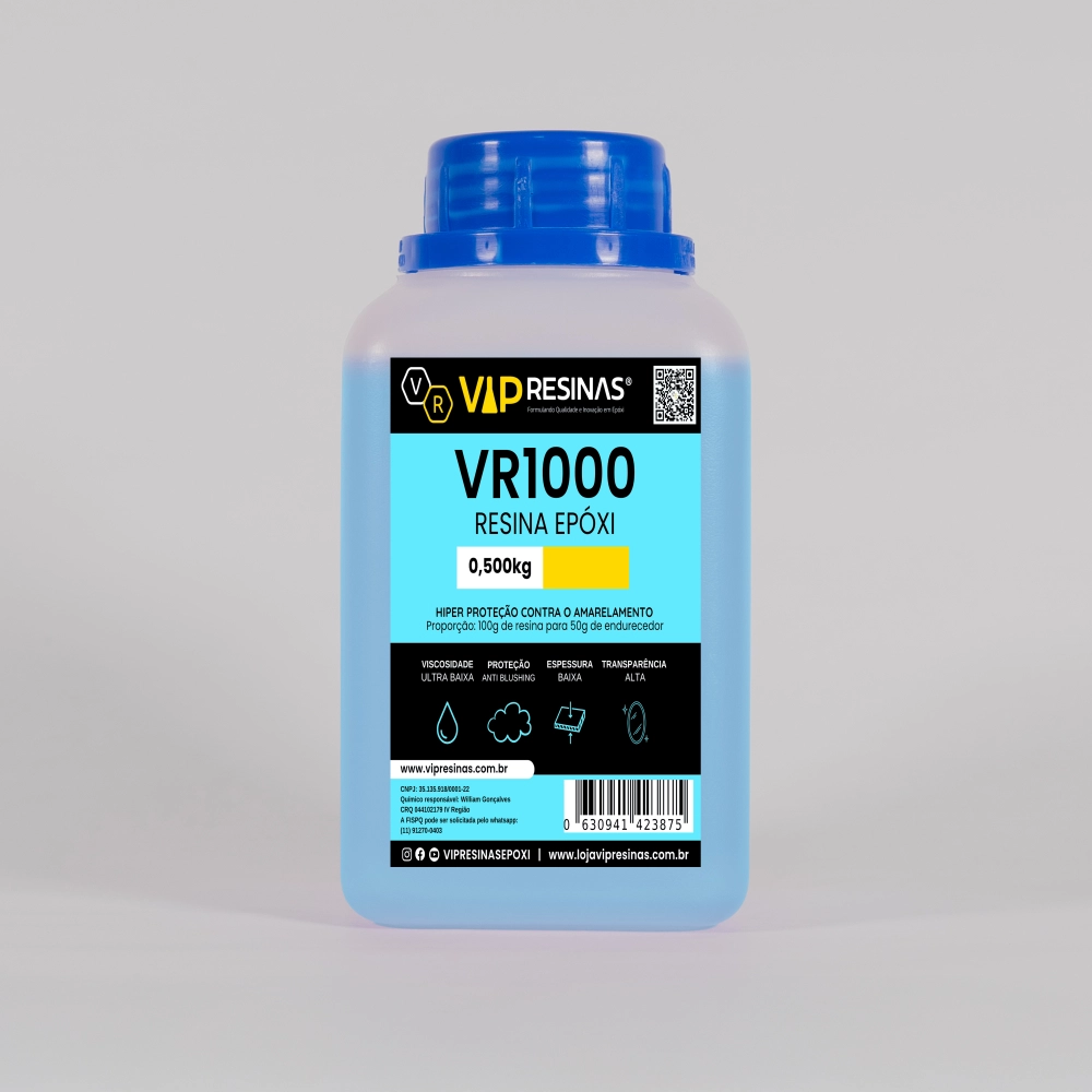 Resina Epóxi + Endurecedor Uv VR1000 750g Baixa Espessura