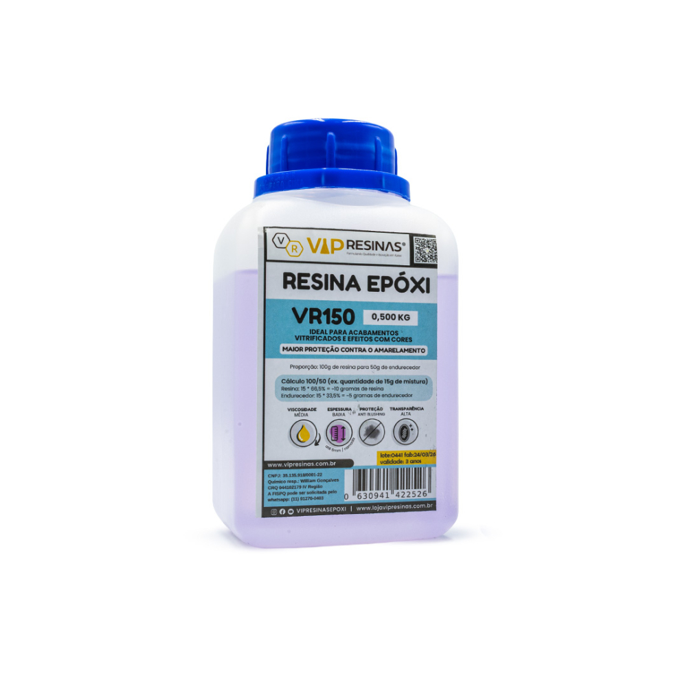 Resina Epóxi + Endurecedor Vr150 Uv 0,750kg Baixa Espessura