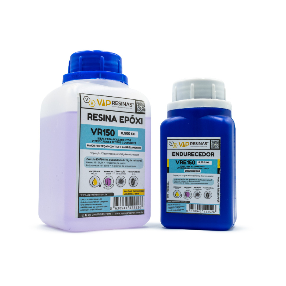 Resina Epóxi + Endurecedor Vr150 Uv 0,750kg Baixa Espessura