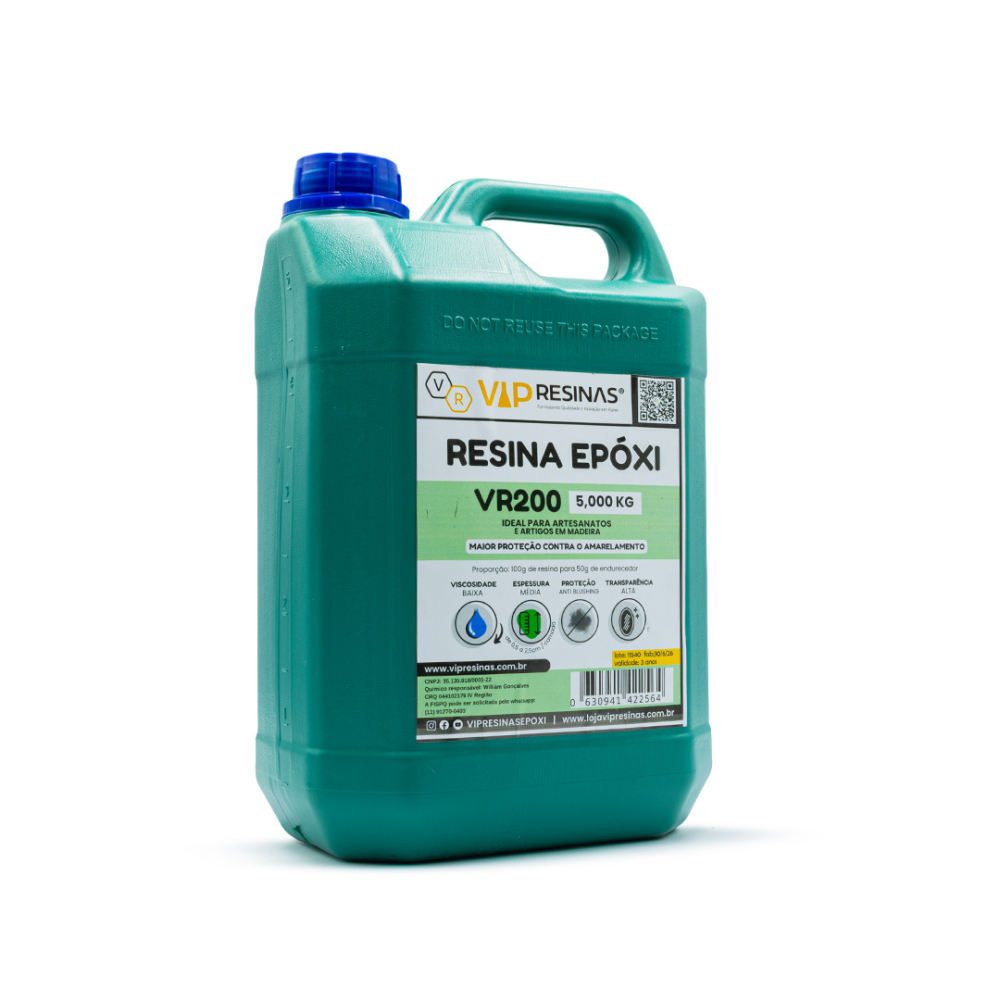 Resina Epóxi + Endurecedor VR200 UV 7,5kg Média Espessura Resina Epóxi + Endurecedor VR200 UV 7,5kg Média Espessura