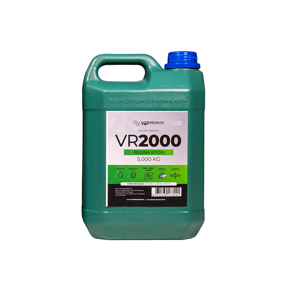 Resina Epóxi + Endurecedor VR2000 7,5Kg Ultra Transparente – Ideal para Eternização de Flores e Peças Afetivas