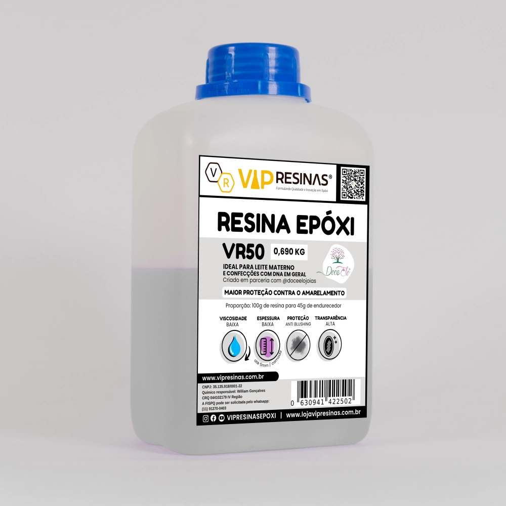 Resina Epóxi P/ Joias Afetivas VR50 1,000kg Baixa Espessura