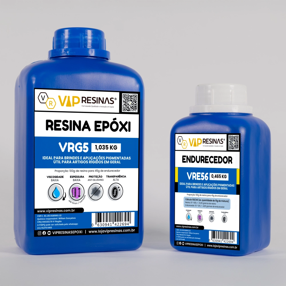 Resina Epóxi Rígida + Endurecedor VRG5 1,5kg Baixa Espessura