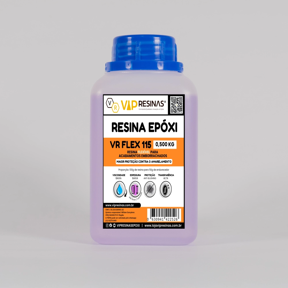 Resina Flexível + Endurecedor Uv Vr115 750g Vip Resinas