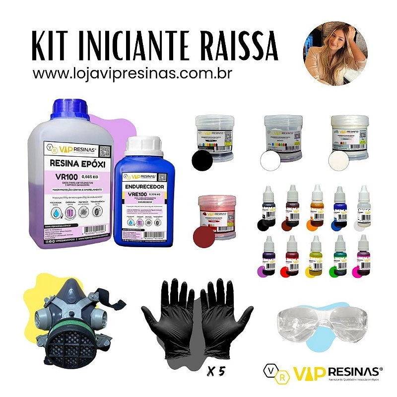 Kit Iniciante Raissa Faria Vr100 1kg + Epi's Para Resinagem