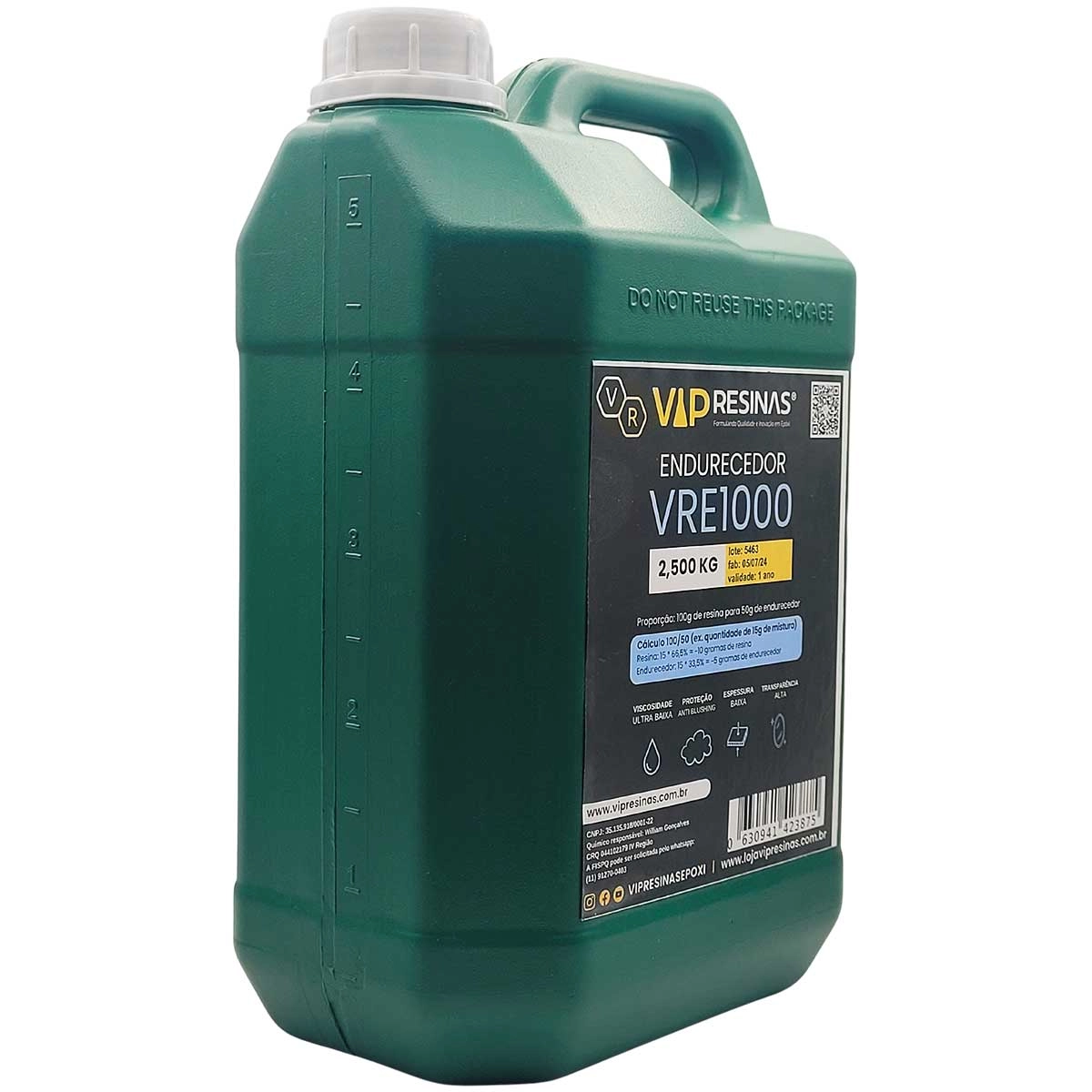 Resina Epóxi + Endurecedor Uv Vr1000 7,5kg Baixa Espessura