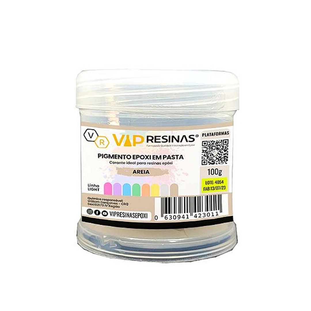 Pigmento Epóxi P/Resina Em Pasta 100g Cores Light Vipresinas