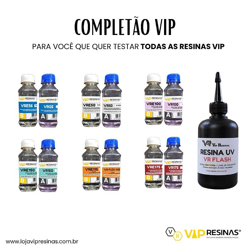 Kit Combo Resinas Endurecedor Baixa Espessura 990g Resina Uv