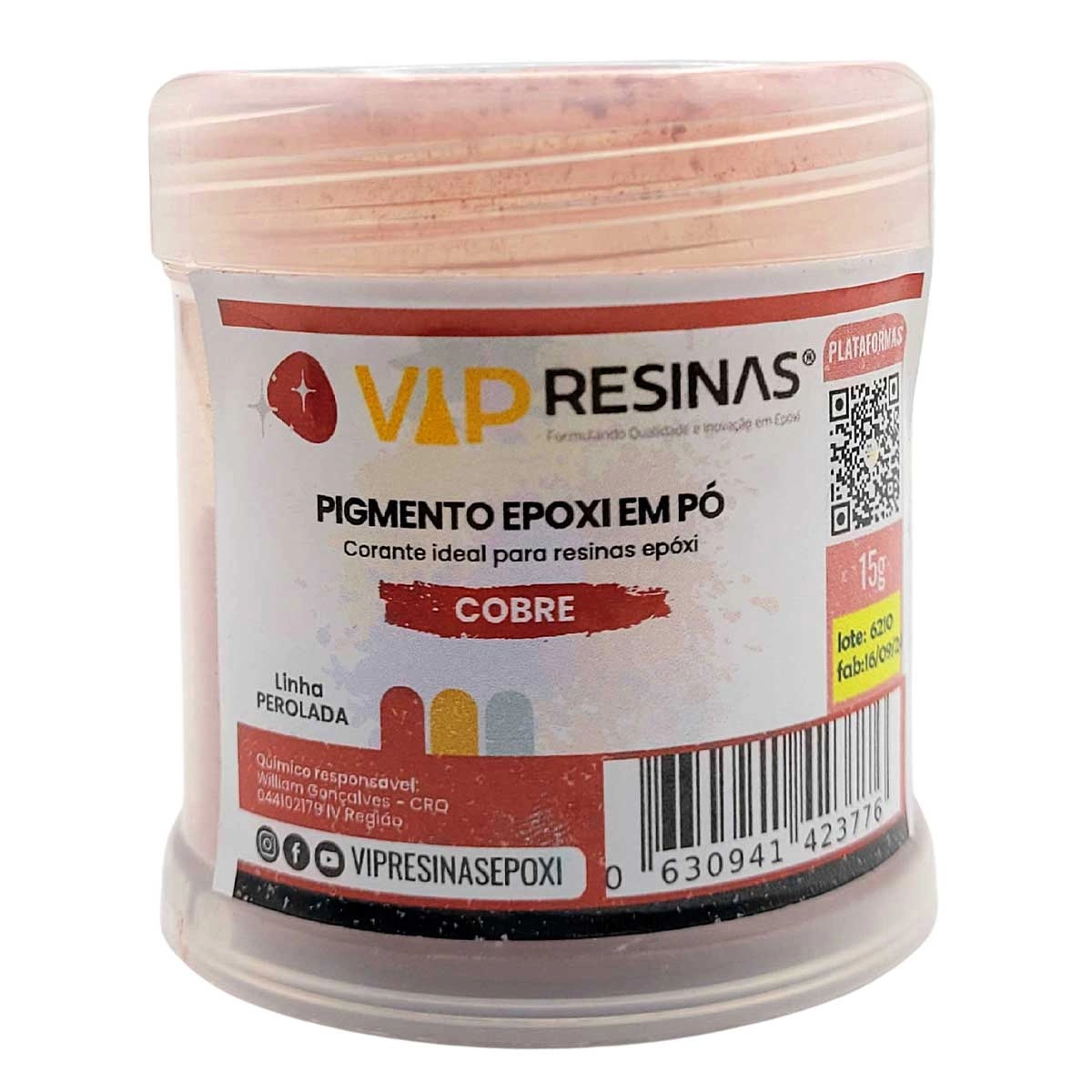 Pigmento Epóxi P/Resina Pó 50g Cores Peroladas Vip Resinas