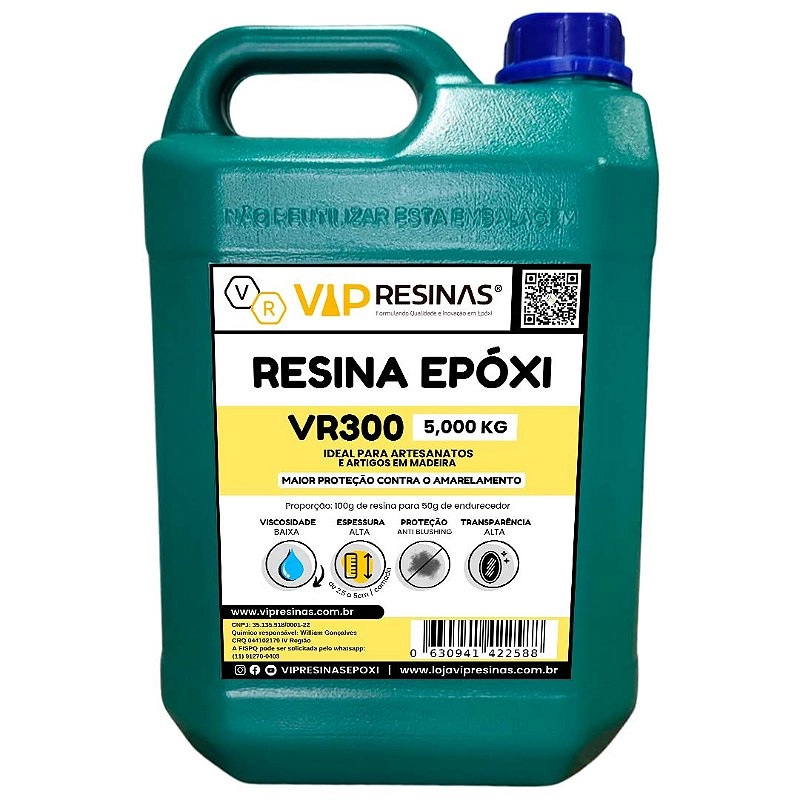 Resina Epóxi + Endurecedor VR300 UV 7,5kg Alta Espessura