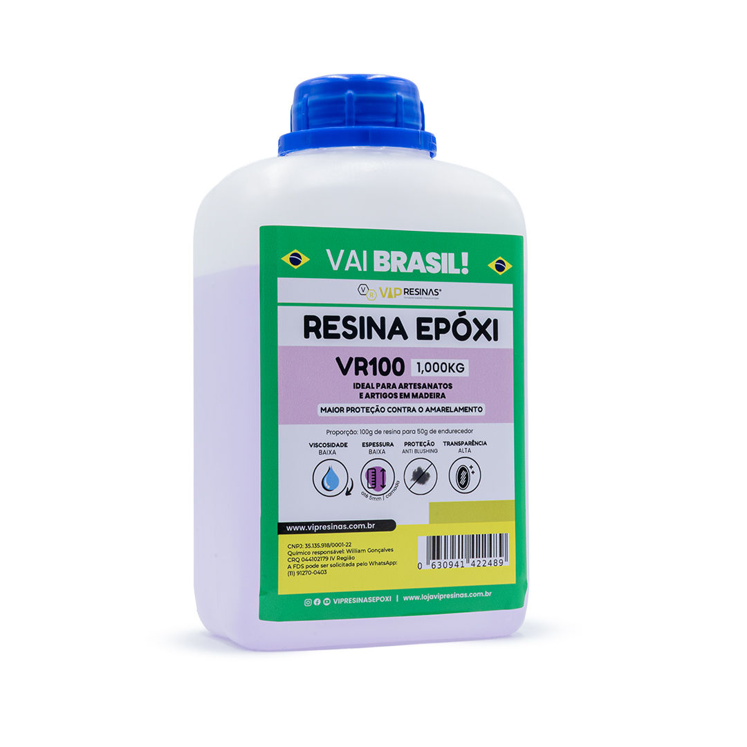 Resina Epóxi + Endurecedor UV VR100 1,5kg Baixa Espessura + Album Copa