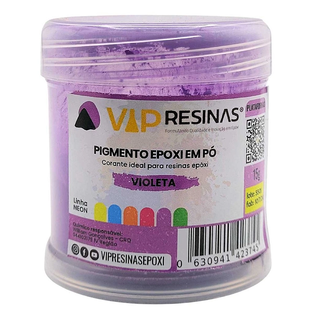 Pigmento Epóxi em Pó – Cores Neón: Kit Completo 6 Cores 15g