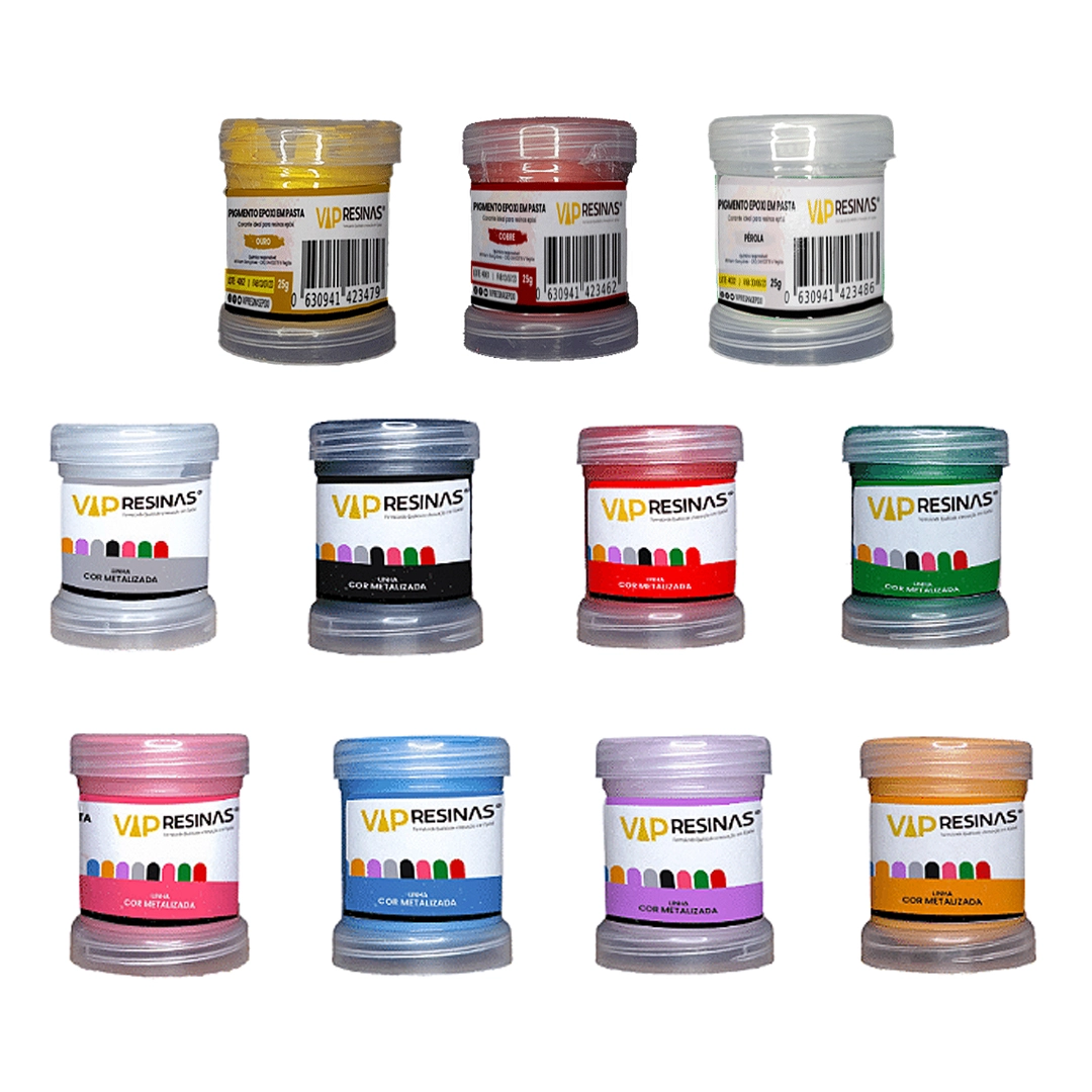 Pigmento Epóxi P/Resina Pasta 25g Cor Metalizada Vip resinas