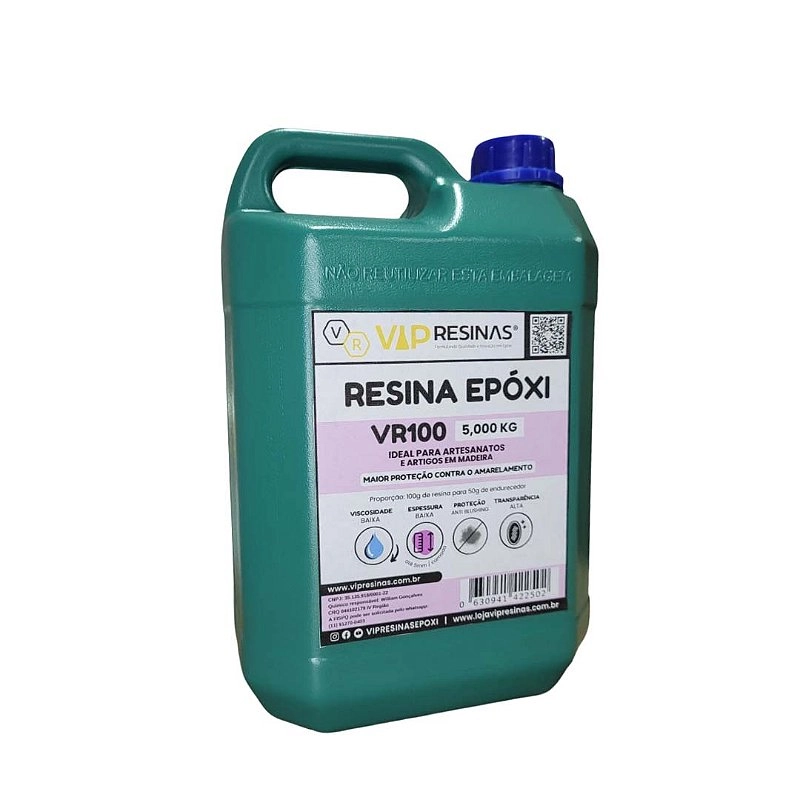 Resina Epóxi + Endurecedor UV VR100 7,5kg Baixa Espessura