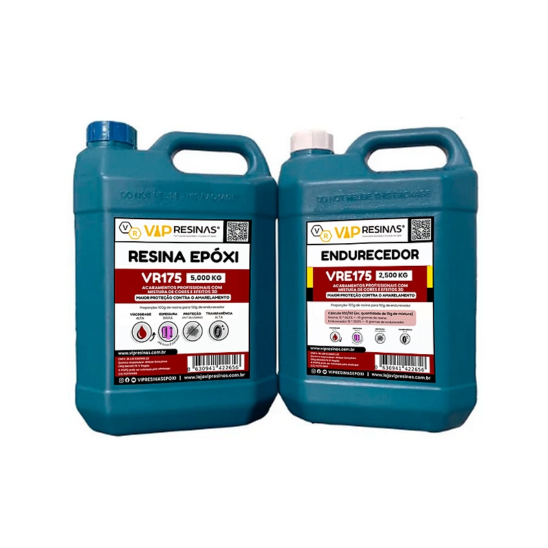 Resina Alta Viscosidade Endurecedor UV VR175 7,5kg VipResina