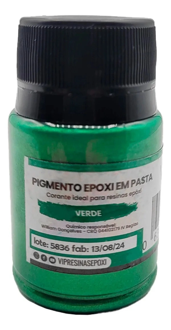 Pigmento Epóxi em Pasta – Cores Sólidas: Kit Completo 8 Cores (Vip Resinas)