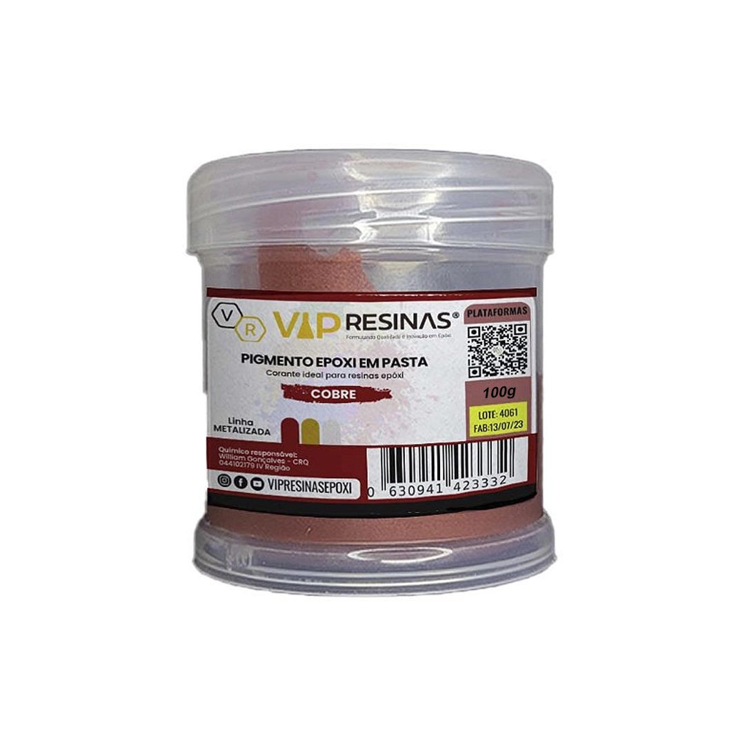 Pigmento Epóxi P/Resina Pasta 100g Cor Metalizada Vipresina