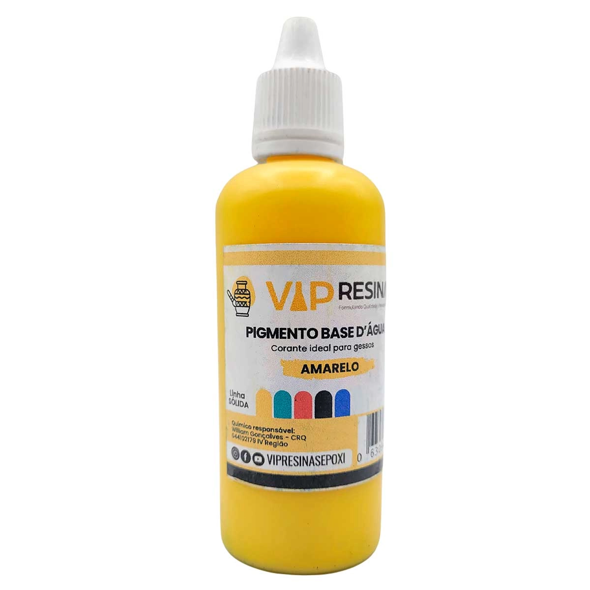 Kit 6 Cores Corante Líquido Resina Gesso 50g Pigmento Epóxi