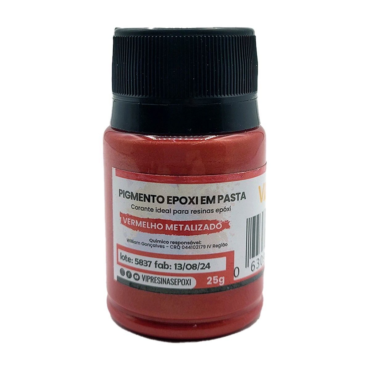 Kit 8 Pigmento Epóxi Pasta Metalizadas Coloridas Resina 25g