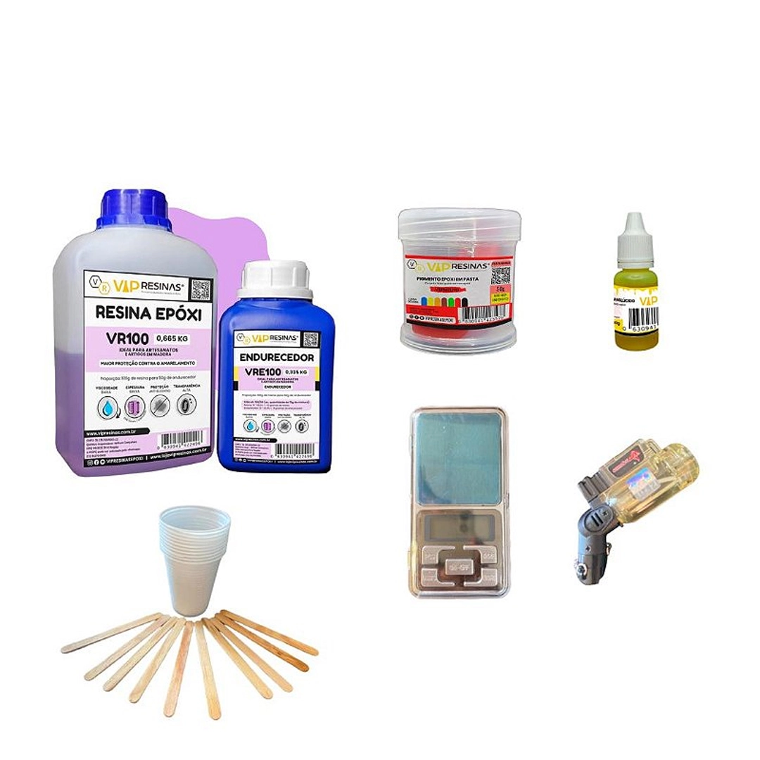 Kit Iniciante Materiais Essenciais P/ Resinagem Vip Resinas