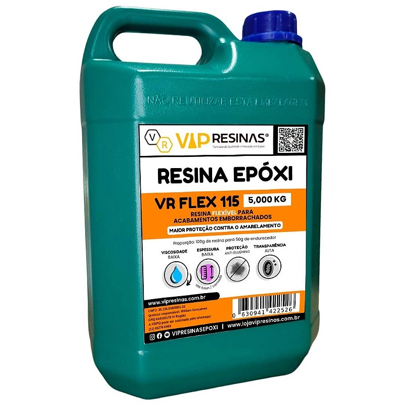 Resina Flexível + Endurecedor Uv Vrflex 115 7,5kg VipResinas
