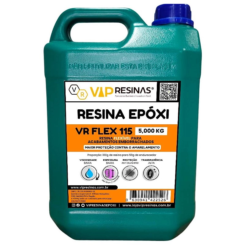 Resina Flexível + Endurecedor Uv Vrflex 115 7,5kg VipResinas
