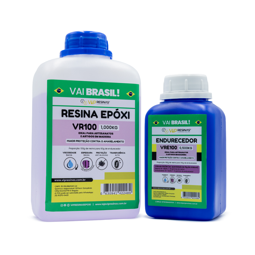 Resina Epóxi + Endurecedor UV VR100 1,5kg Baixa Espessura + Album Copa
