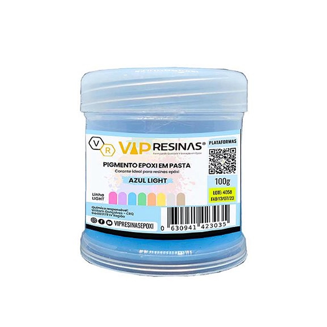 Pigmento Epóxi P/Resina Em Pasta 100g Cores Light Vipresinas